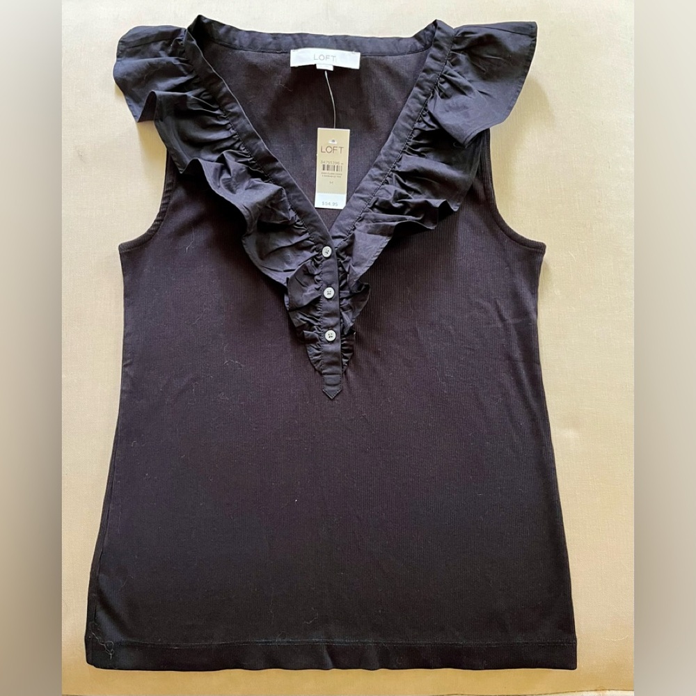 Loft Black tank top- NWT